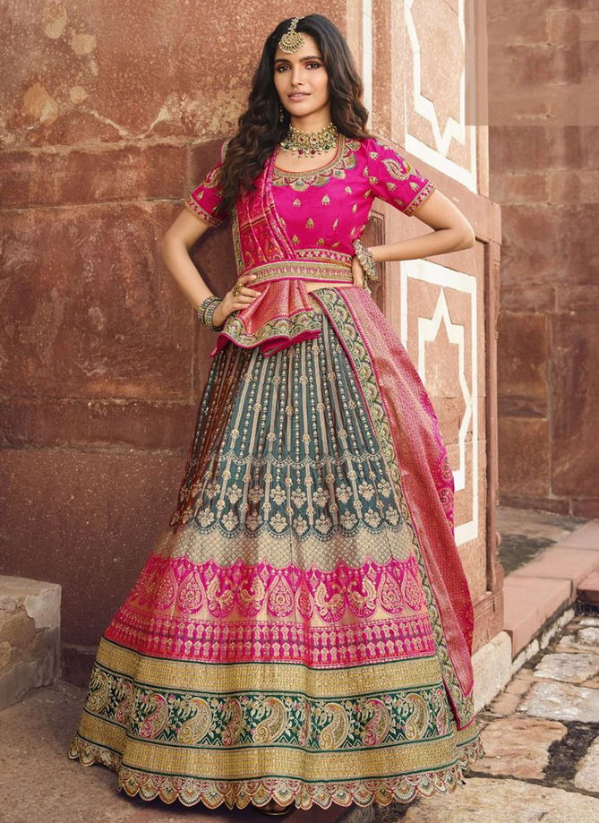 Gray And Pink Colour Vrindavan Vol 29 Royal New Latest Designer Ethnic Wear Silk Lehenga Choli Collection 10202